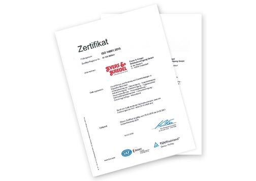 Evers und Kregel Zertifikat Qualitaetsmanagement
